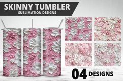 3D Flowers Tumbler Wrap | Sublimation Design | Tumble PNG Product Image 1