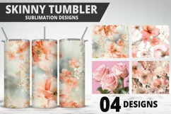 Flowers Tumbler Wrap | Sublimation Design | Tumble PNG Product Image 1