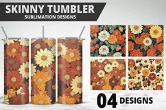 Flowers Tumbler Wrap | Sublimation Design | Tumble PNG Product Image 1
