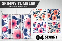 Flowers Tumbler Wrap | Sublimation Design | Tumble PNG Product Image 1