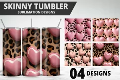 Valentines Love Skinny Tumbler PNG Wrap| Valentines Tumbler Product Image 1