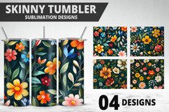 Flowers Tumbler Wrap | Sublimation Design | Tumble PNG Product Image 1