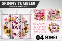 Lovely Hearts Tumbler Design | Valentine's Day Tumbler Wrap Product Image 1