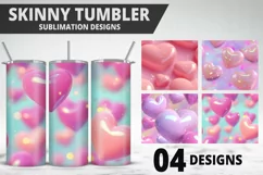 Valentines Love Skinny Tumbler PNG Wrap| Valentines Tumbler Product Image 1