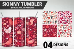 Lovely Hearts Tumbler Design | Valentine's Day Tumbler Wrap Product Image 1
