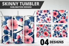 Flowers Tumbler Wrap | Sublimation Design | Tumble PNG Product Image 1