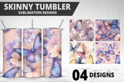 3D Butterfly 20 oz Tumbler Design| Butterfly Flower Tumbler Product Image 1