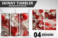 3D Flowers Tumbler Wrap | Sublimation Design | Tumble PNG Product Image 1