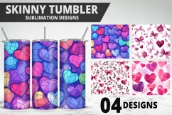 Lovely Hearts Tumbler Design | Valentine's Day Tumbler Wrap Product Image 1