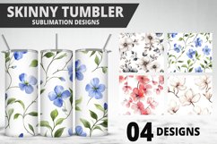 Flowers Tumbler Wrap | Sublimation Design | Tumble PNG Product Image 1