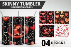 Lovely Hearts Tumbler Design | Valentine's Day Tumbler Wrap Product Image 1