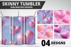 Valentines Love Skinny Tumbler PNG Wrap| Valentines Tumbler Product Image 1