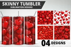 Valentines Love Skinny Tumbler PNG Wrap| Valentines Tumbler Product Image 1
