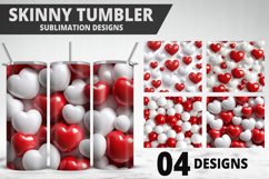Valentines Love Skinny Tumbler PNG Wrap| Valentines Tumbler Product Image 1
