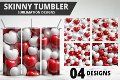 Valentines Love Skinny Tumbler PNG Wrap| Valentines Tumbler Product Image 1