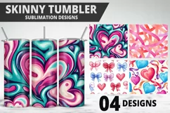 Lovely Hearts Tumbler Design | Valentine's Day Tumbler Wrap Product Image 1