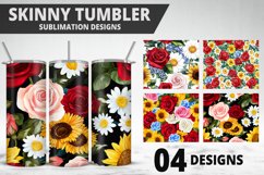 Rose Flowers Tumbler Wrap | Sublimation Design | Tumble PNG Product Image 1