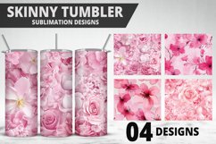 3D Flowers Tumbler Wrap | Sublimation Design | Tumble PNG Product Image 1