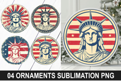 4Th Of July Liberty Ornament Sublimation - PNG Designs Product Image 1