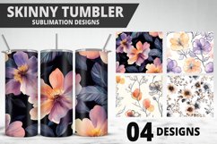 Flowers Tumbler Wrap | Sublimation Design | Tumble PNG Product Image 1