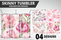 Flowers Tumbler Wrap | Sublimation Design | Tumble PNG Product Image 1