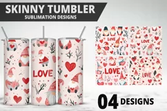 Valentine Gnome Tumbler Design | Valentine's Day Tumbler Product Image 1