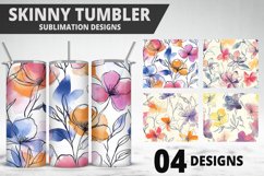 Flowers Tumbler Wrap | Sublimation Design | Tumble PNG Product Image 1