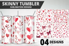 Lovely Hearts Tumbler Design | Valentine's Day Tumbler Wrap Product Image 1