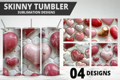 Valentines Love Skinny Tumbler PNG Wrap| Valentines Tumbler Product Image 1