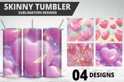 Valentines Love Skinny Tumbler PNG Wrap| Valentines Tumbler Product Image 1