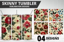 3D Flowers Tumbler Wrap | Sublimation Design | Tumble PNG Product Image 1