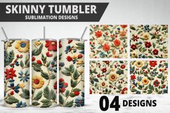 3D Flowers Tumbler Wrap | Sublimation Design | Tumble PNG Product Image 1