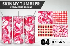 Red Plaid Tumbler Design | Valentine's Day Tumbler Wrap Product Image 1