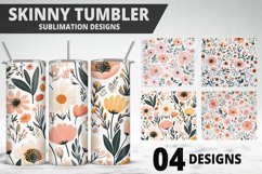 Flowers Tumbler Wrap | Sublimation Design | Tumble PNG Product Image 1