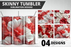 3D Flowers Tumbler Wrap | Sublimation Design | Tumble PNG Product Image 1