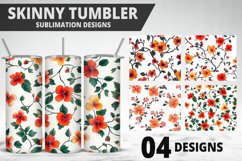 Flowers Tumbler Wrap | Sublimation Design | Tumble PNG Product Image 1