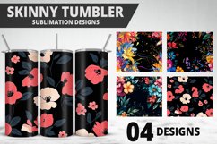 Flowers Tumbler Wrap | Sublimation Design | Tumble PNG Product Image 1