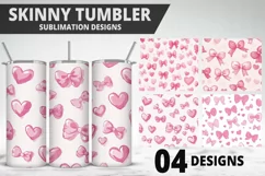 Lovely Hearts Tumbler Design | Valentine's Day Tumbler Wrap Product Image 1
