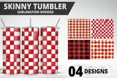Red Plaid Tumbler Design | Valentine's Day Tumbler Wrap Product Image 1