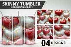 Valentines Love Skinny Tumbler PNG Wrap| Valentines Tumbler Product Image 1