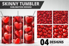 Valentines Love Skinny Tumbler PNG Wrap| Valentines Tumbler Product Image 1