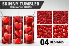 Valentines Love Skinny Tumbler PNG Wrap| Valentines Tumbler Product Image 1