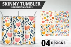 Lovely Hearts Tumbler Design | Valentine's Day Tumbler Wrap Product Image 1
