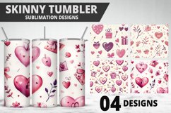 Valentines Love Skinny Tumbler PNG Wrap| Valentines Tumbler Product Image 1