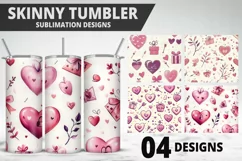 Valentines Love Skinny Tumbler PNG Wrap| Valentines Tumbler Product Image 1
