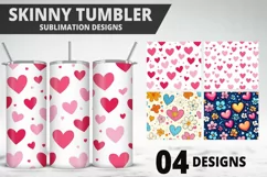 Lovely Hearts Tumbler Design | Valentine's Day Tumbler Wrap Product Image 1