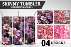 3D Flowers Tumbler Wrap | Sublimation Design | Tumble PNG Product Image 1