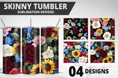Rose Flowers Tumbler Wrap| Sublimation Design | Tumble PNG Product Image 1