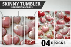 Valentines Love Skinny Tumbler PNG Wrap| Valentines Tumbler Product Image 1