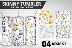 Flowers Tumbler Wrap | Sublimation Design | Tumble PNG Product Image 1